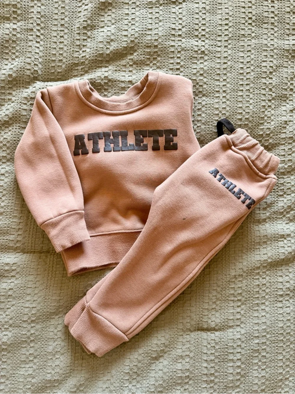 OLIVE + SCOUT Kids' Cream Jogger & Hoodie Matching Set - Athletic Sweatpants